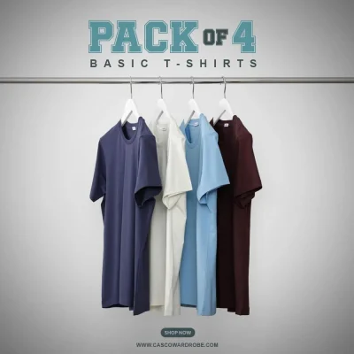 Pack Of 4 T-shirts Half Sleeves P0302-A