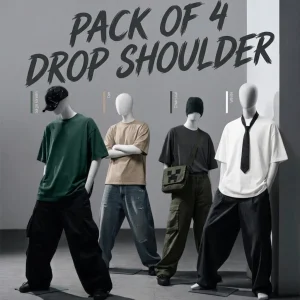 Drop Shoulders Pack Of 4 T-shirts