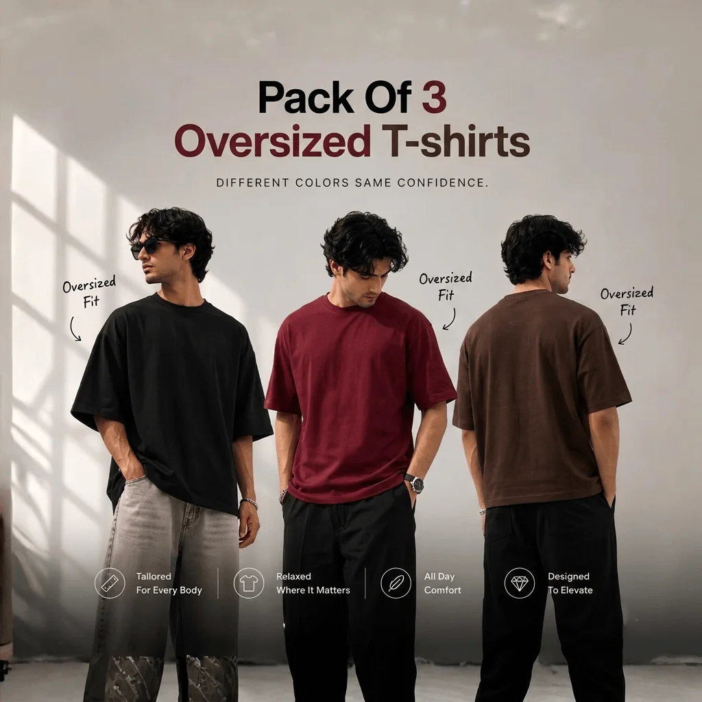 Drop Shoulders Pack Of 3 T-shirts