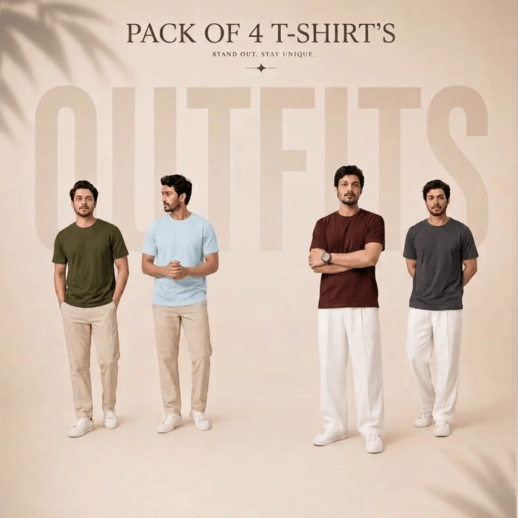 Pack Of 4 T-shirts Half Sleeves P0302-A