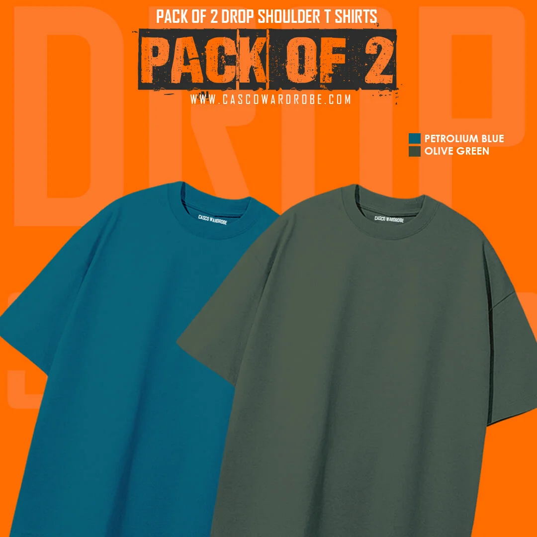 Tshirt Pack of 2 New Drop Shoulder 2