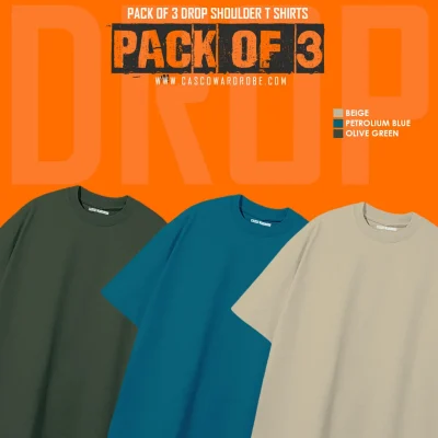 Drop Shoulders Pack Of 3 T-shirts